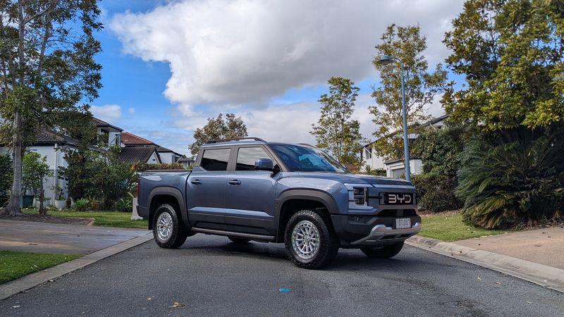 BYD Shark 6 work ute from the Rent Ridez business fleet